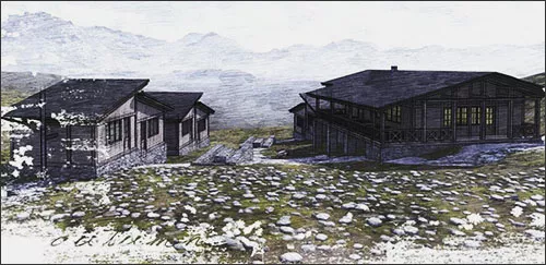 An architect impression of Green hut which is currently being built in Georgia