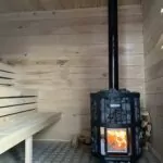 Wood fire traditional sauna in Georgia